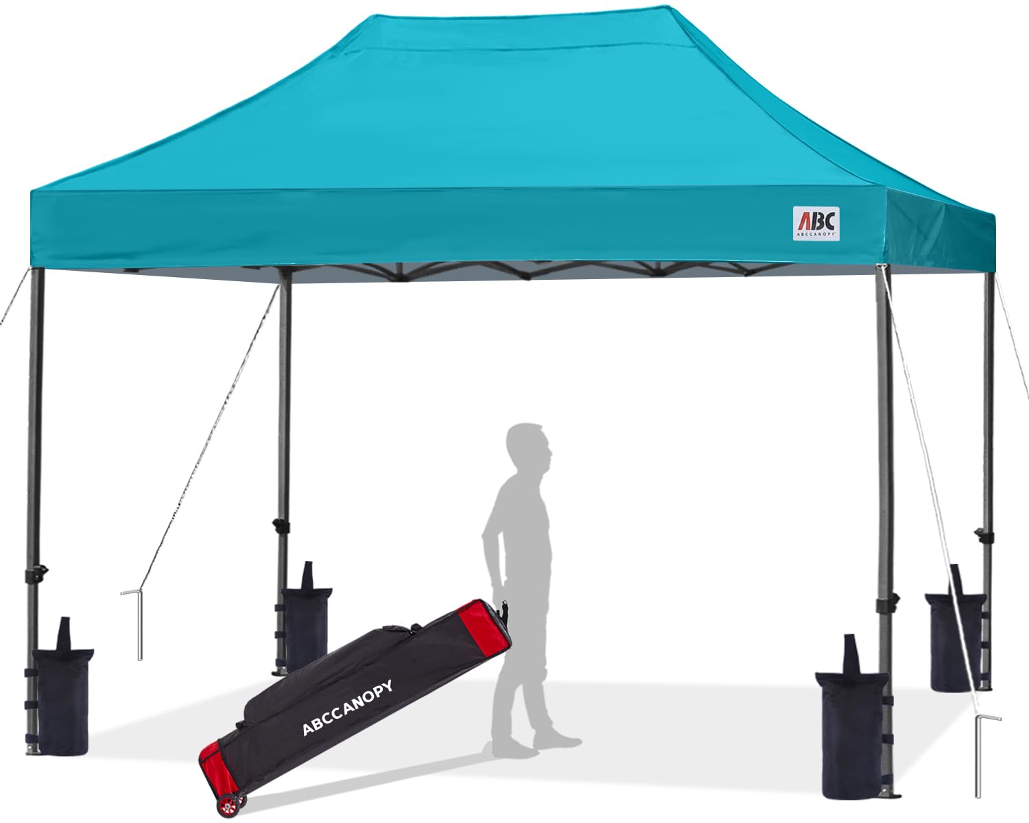 ABCCANOPY Patio Pop Up Canopy Tent 10x15 Commercial-Series (Turquoise)