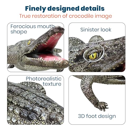 HOHQB 47" Inflatable Alligator Pool Toys Realistic Blow up Alligator Deco Animal Reptile Party Decoration Props and Gator Pool Floats Kids Jungle Party Decorations (47" (120cm) L) by HOHQB - Used condition - Image 3