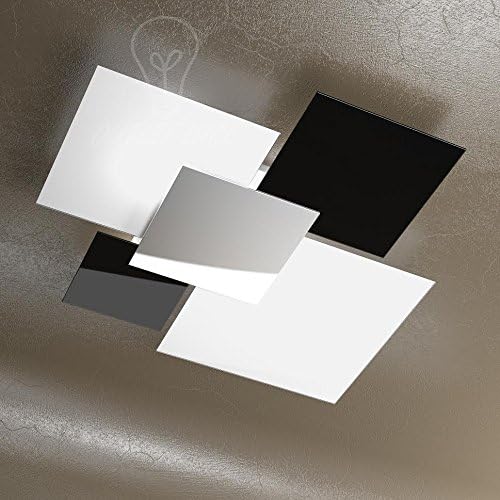 Top Light 1088/90-NE - Plafón de pared moderno con 4 cristales, para cocina, sal