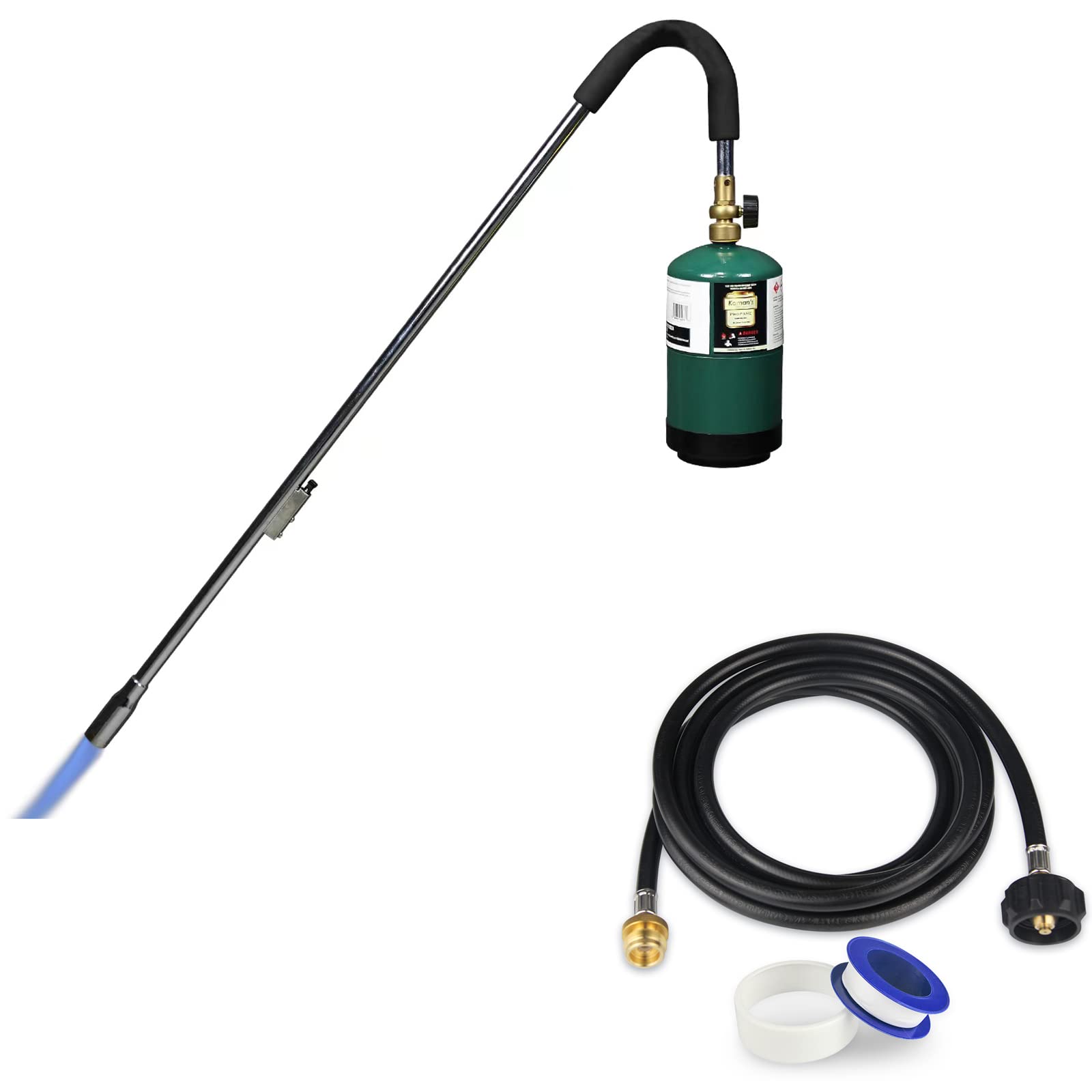 KOMAN Weed torch Propane Burner with 12FT Converter Hose,Fuel by 1LB