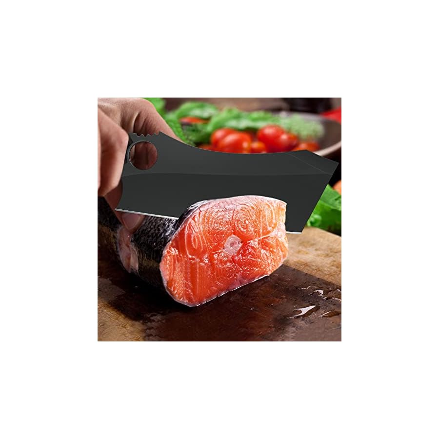 Dream-Reach-Meat-Cleaver-69-inch-Black-Meat-Cleaver-Boning-Knife-High-Carbon-Steel-Sharp-Kitchen-Forged-In-Fire-Knife-with-Sheath-Gift-Box-Bottle-Opener-for-Outdoor-Camping Dream Reach Meat Cleaver, 6.9 inch Black Boning Knife, High Carbon Steel Sharp Kitchen Forged In Fire Knife with Sheath Gift Box Bottle Opener for Outdoor Camping Thanksgiving Christmas Gifts