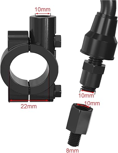 Miniatura 3 de Espejos para ATV, espejos de motocicleta, 360 grados tipo bola ATV espejo retrovisor lateral para manillar bicicleta, moto de nieve, scooter,