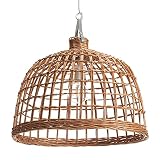 e-wicker24 Alles aus Weide DESAYER abażur do lampy z wikliny, okrągły, 50 cm, ręcznie pleciony, naturalny kolor kosza