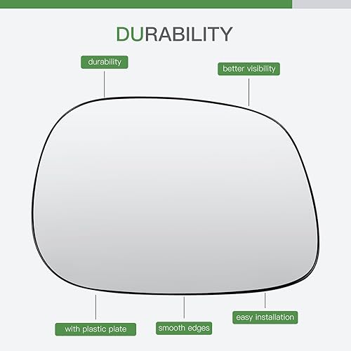 Miniatura 6 de SCITOO Espejo retrovisor lateral de vidrio para pasajero derecho para 2002-2004 para Dodge para Ram sin calefacción, cromado convexo, repuesto