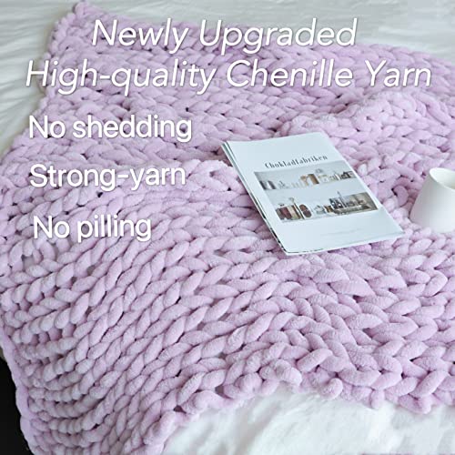 Maetoow Chenille-Decke mit grobem Strickmuster (101 x 127 cm), handgefertigt, warme und kuschelige Decke für Sofa, Bett, Dekoration… – Ansicht 2