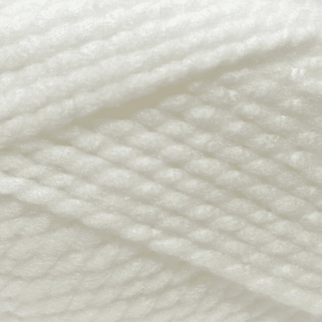 WoolCraft Fashion Super Chunky Knitting & Crochet Yarn, Great Value Yarn with 14 Shades in The Range, 100% Acrylic, 82 Metres, 100g Balls, Pack of 20, Blanca