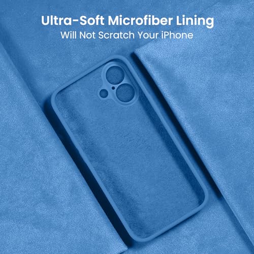 Image of FireNova Designed for iPhone 16 Plus Case, Silicone Upgraded [Camera Protection] Case, Soft Anti-Scratch Microfiber Lining Inside, 6.7 inch, Blue