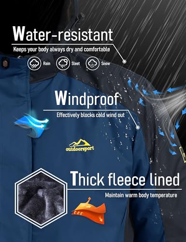Image of MAGCOMSEN Winter Snow Jacket Ski Warm Fleece Parka with