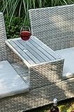 Ribelli Polyrattan Gartensitzbank mit Tisch 2-Sitzer grau Rattan Lounge - 8
