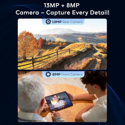 Image of 2026 New 10.3 Inch Tablet with Stylus, 2K IPS Display Tablet Android 14 Tablet, 19GB RAM 256GB ROM (1TB TF Expandable), 8-Core,8+13MP Dual Camera, 8000mAh Battery, 5G /2.4G Dual WiFi - Silver