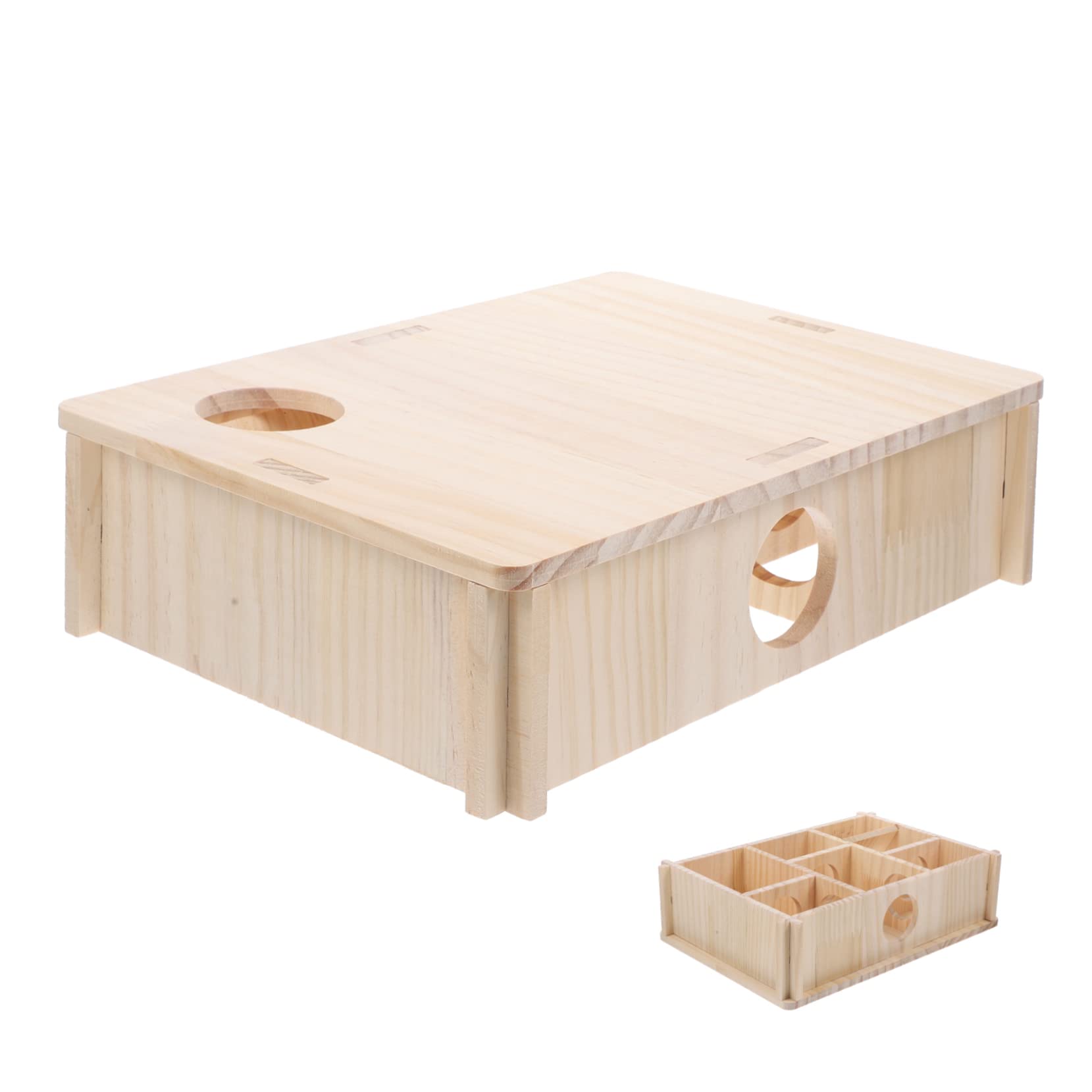 ifundom Hölzernes Hamsterhütte Labyrinth Spielzeug für Kleine Haustiere mit Verschleißfester Oberfläche Plattform zur Unterhaltung für Ruhe und Schlaf