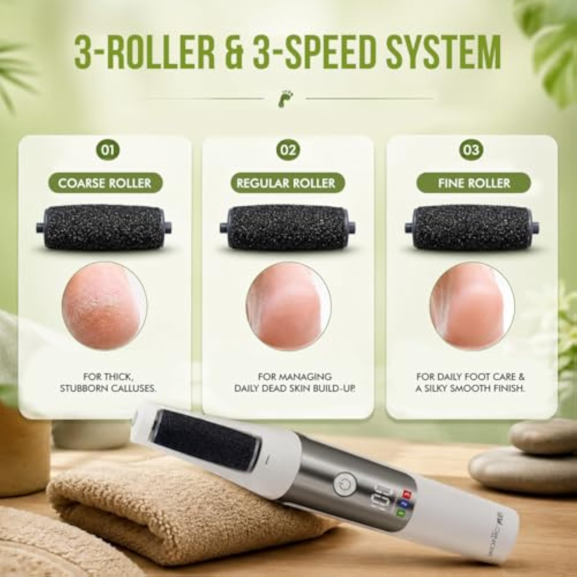 PediExpress Electric Foot File, Adjustable Speed Settings