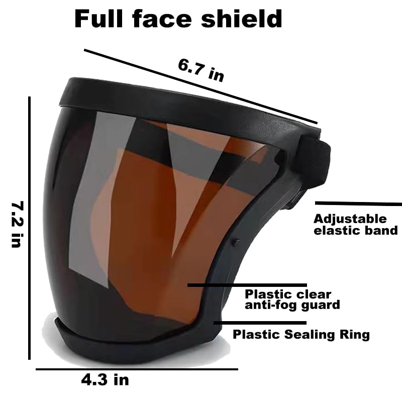 Miniatura 2 de Paquete de 2 protectores faciales completos para adultos, mujeres y hombres, lavables y reutilizables, anti niebla, protector facial completo con 10