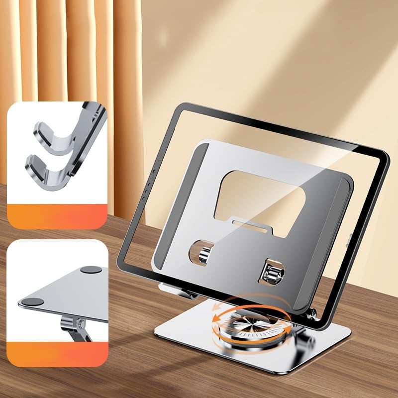 BEIIQIG タブレット-tabletスタンドポータブルがらんどう360度ノートブックトタブレットカイテン能力のあるダセンヨウデスクトップパソコンスタンド(Silver)