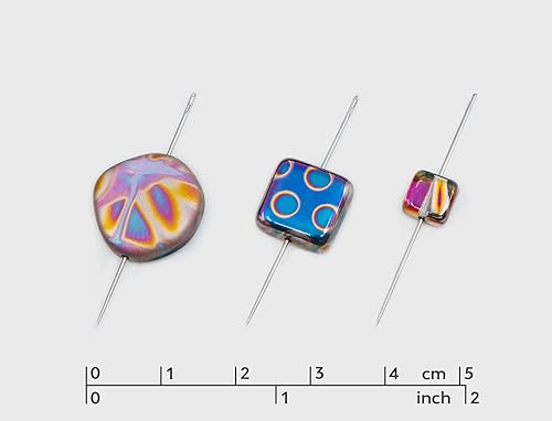 Miniatura 6 de 1.75 oz (50 g) Mezcla de cuentas únicas prensadas de vidrio bohemio checo, hoja de vitrael rosa violeta, patrón mate y brillante, hecho a mano BCV