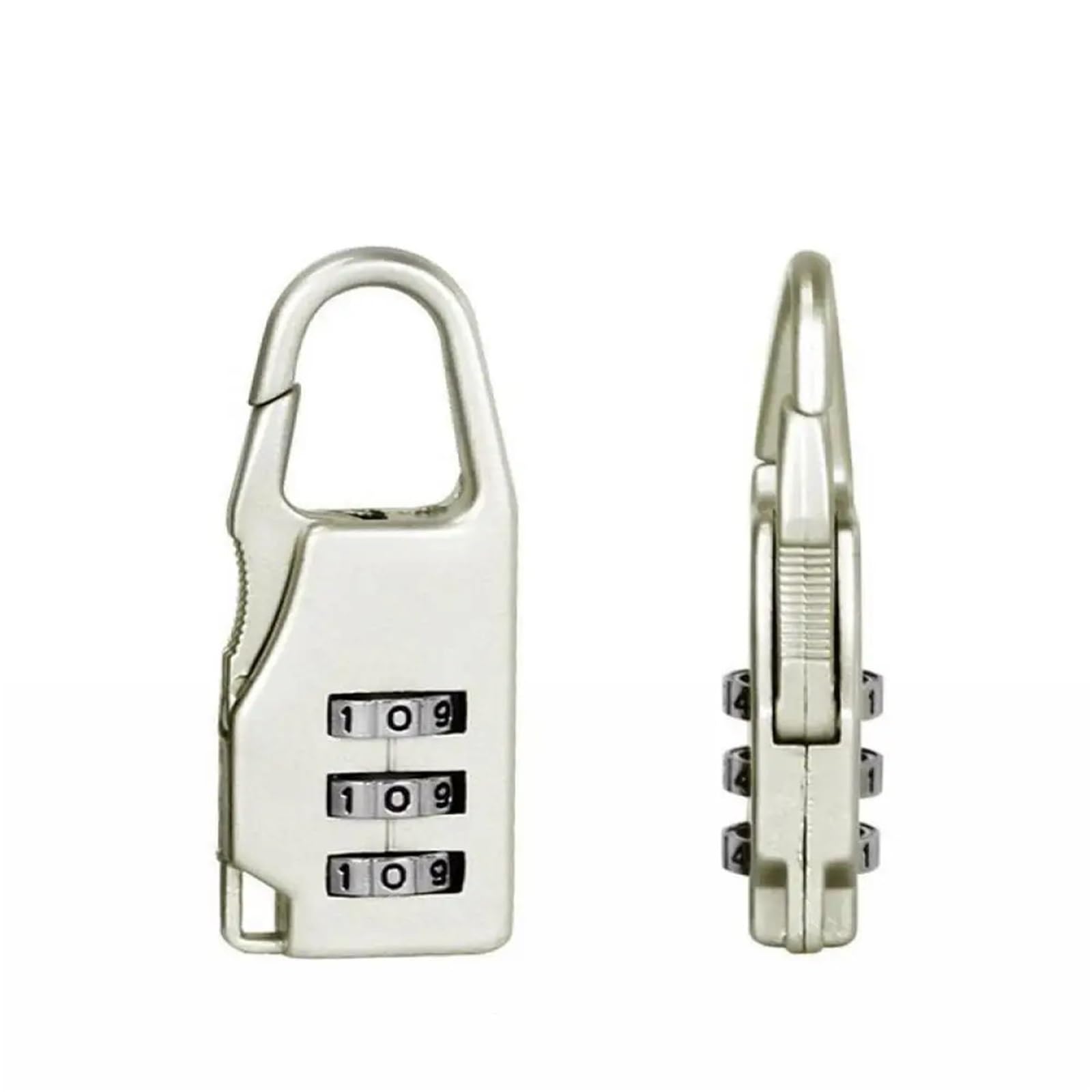 Lock Luggage 2 pcs Mini Travel Padlock Aluminum Alloy Luggage Locks Resettable 3 Combination Digit Code Number Combination Suitcase Password Lock(White)