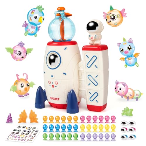 Amy&Benton 195PCS DIY Sticky Balloons with Pump, Space Rocket Balloon