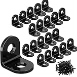 Zynthor 20Pcs L Bracket Corner Braces, 20 x 20mm Stainless Steel Corner Brackets, 90 Degree Right Angle Bracket, Metal L Brackets for Shelves Wood Furniture Cabinet Chair Drawer with a Pack of Screws