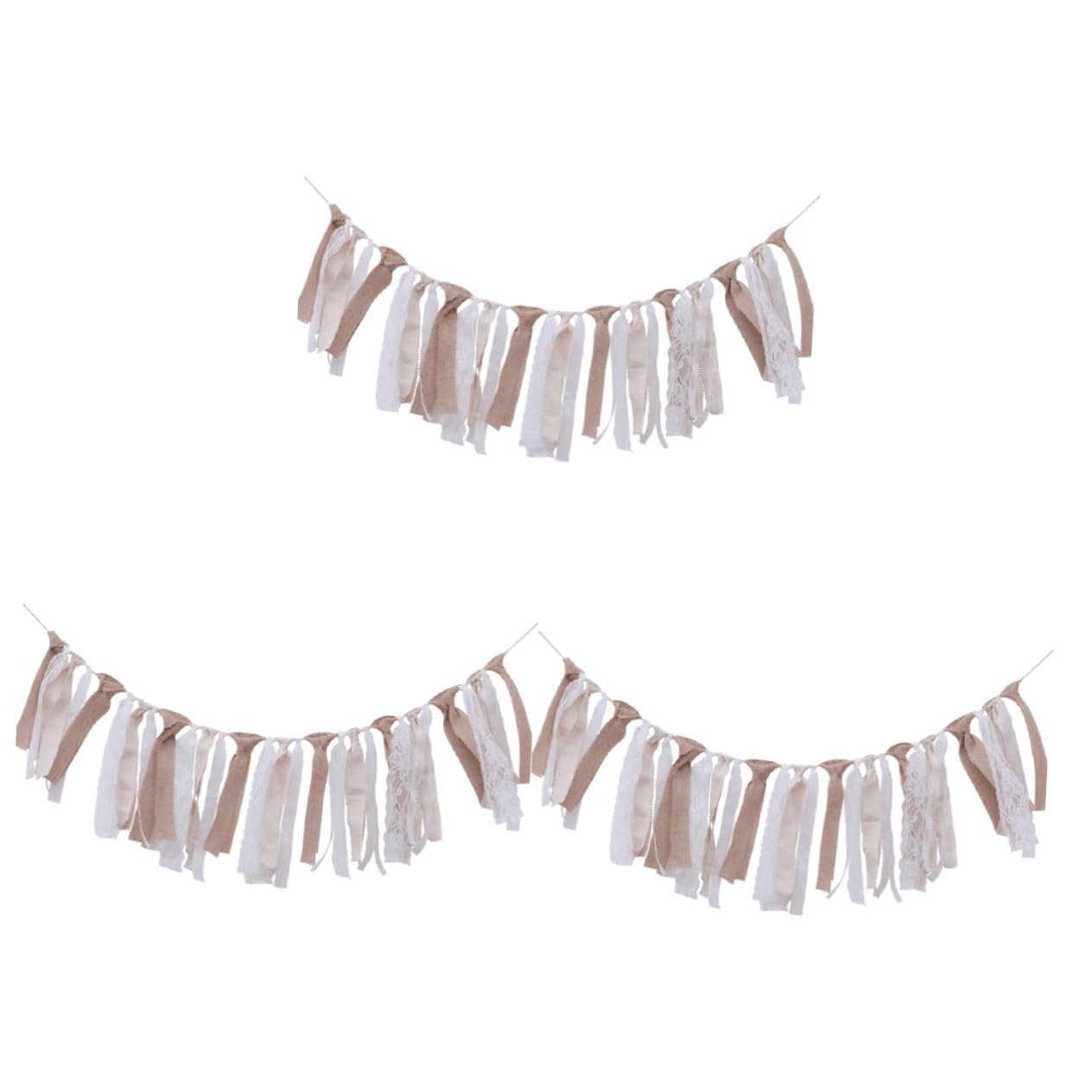 Ciieeo Lot De 3 Guirlandes De Fanions En Tissu Pour Mariage Anniversaire Décoration Rustique Et Chic