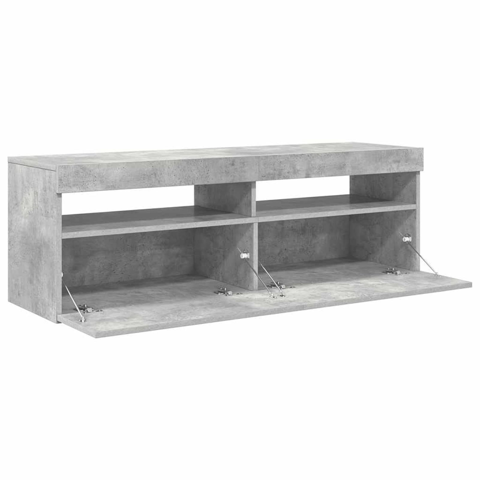 Mobile porta TV, con luci LED grigio cemento 120x35x40 cm, per soggiorno