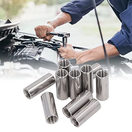 10 Stück Lange Stangenmutter M12 x 1,75 Innengewinde 16mm OD 40mm Länge Rundes Langmuttern Gewindehülsen Edelstahl Verbindungsmuttern Set für Ersatz Wartung