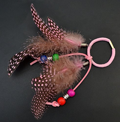 4 Pcs Women Lady Feather Hair Rope Bohemia Hair Band Headbands Elastics Feather Hair Tie Ponytail Holders Headdress Hair Accessories (B#) #TOP4