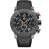 LIV GX1 Swiss Made Chronograph 45mm 316L SS Case, 3D Multi-Layer w/Quickset Date - Rugged Classic Watch- Scratch Resistant Sapphire Crystal - 660 Feet Water Resistant - BGW9 Swiss Luminova