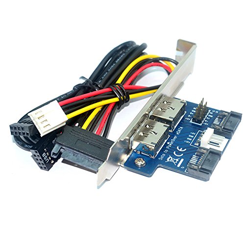 Tarjeta Convertidor eSATAp 9 Pin a USB 2.0 Doble Puerto miniatura 4