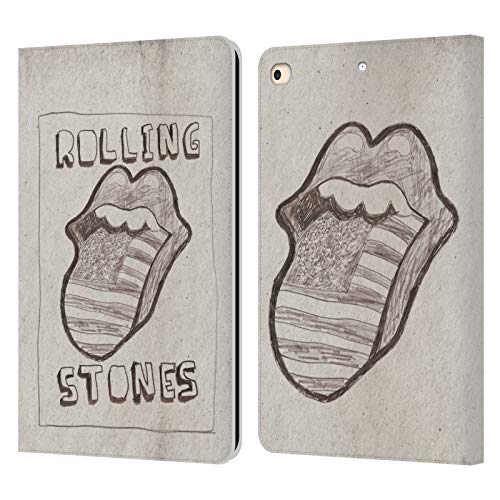 Étui portefeuille cuir The Rolling Stones drapeau américain pour iPad 9.7