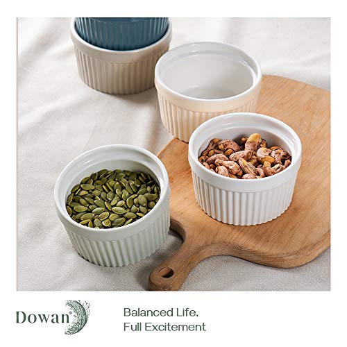 Dowan Ramekins 8 Oz Oven Safe - Creme Brulee Ramekins For Baking, Porcelain Ramekins Oven Safe, Classic Style Souffle Ramekins Bowls, Set Of 6, Multi Brown #TOP1