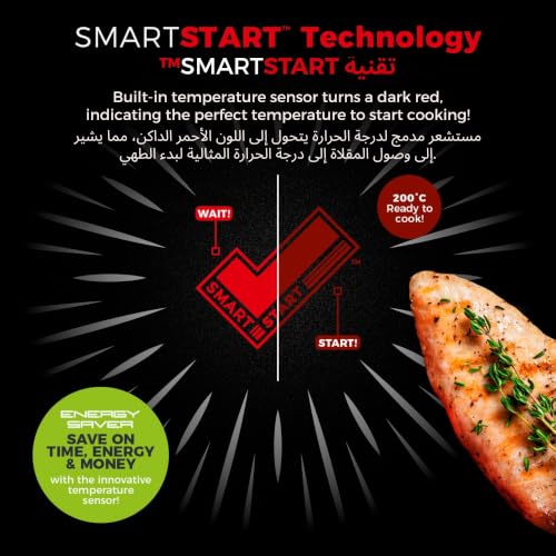 Image of Tower T800300 SmartStart Forged 24cm Aluminium Frying Pan with Easy Clean Aeroglide Non-Stick, 8x Stronger, Induction Compatible, Oven Safe, Long Lasting, PFOA Free