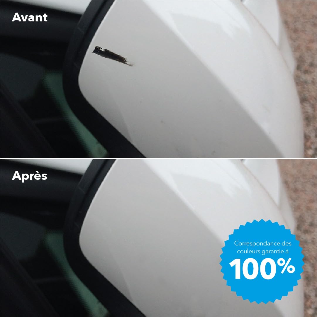 Chipex Kit de retouche Kit de réparation de rayures, peinture automobile mélangée selon le code couleur pour tous les modèles – Correspondance exacte garantie – Version Pro (grand format)