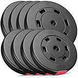 Hop-Sport Hantelscheiben Set - Kunststoff Gewichte 30/31 mm Bohrung 60kg - 4x10; 4x5 kg