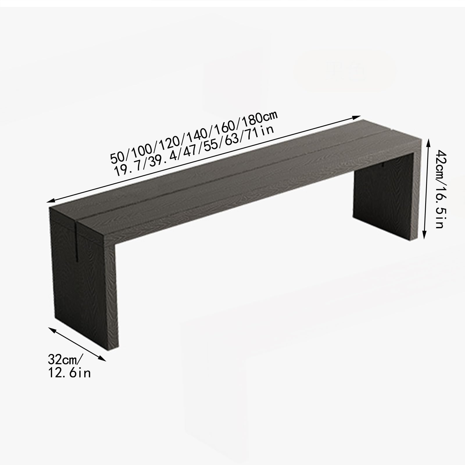 Banc d'entrée en bois massif – Repose-pieds polyvalent pour chambre à coucher, porche et salle à manger – Style ferme, 120 cm, finition noire