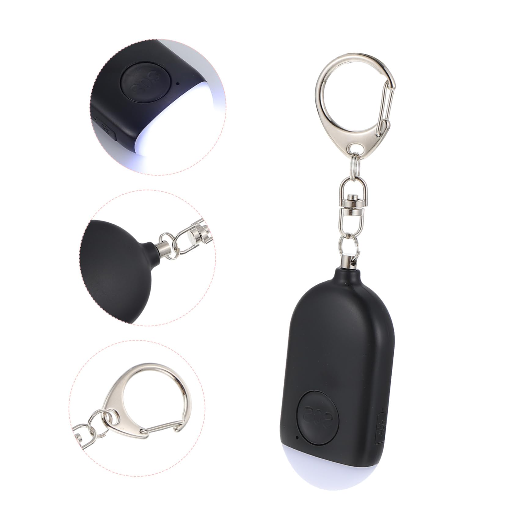 Mikikit 3ensembles Alarme Personnelle Rechargeable Portable avec Lampe De Poche Intégrée Dispositif De Sécurité pour Femmes Accroché à Main Compact Et Léger pour Sorties Extérieur