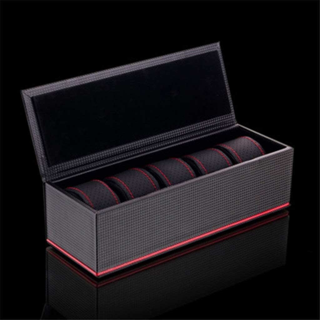 Boîte de rangement montre pour hommes avec 5 grilles d'affichage noir