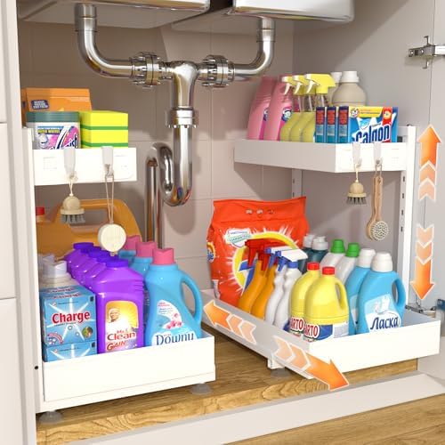 TATAANTY Under Sink Organizer 2 Pack, 2 Tier ...