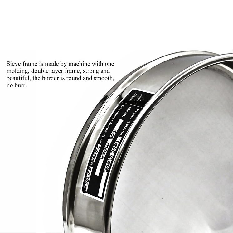 1pc High Precision 500 Mesh Stainless Steel Lab Test Sieve - 20cmD, 0.03mm Aperture for Accurate Sampling and Analysis