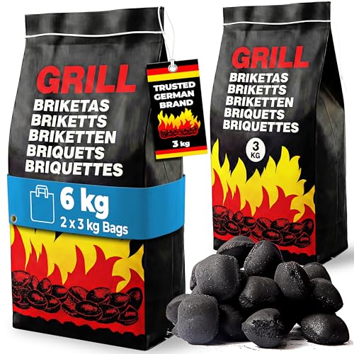 Image of DEUBA® 6KG BBQ Charcoal Briquettes, Restaurant Grade, 2x 3kg Bags