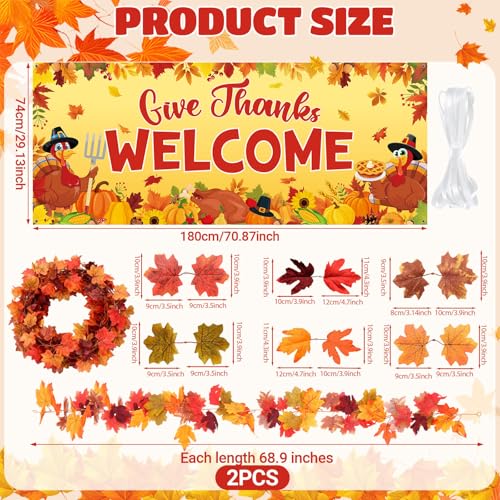 Image of Funrous Door Banner Party Decor Porch Banner Door Sign Set Photo Booth Props Backdrops for Birthday Baby Shower Outdoor Indoor House Porch Decorations(Yellow,Fall)