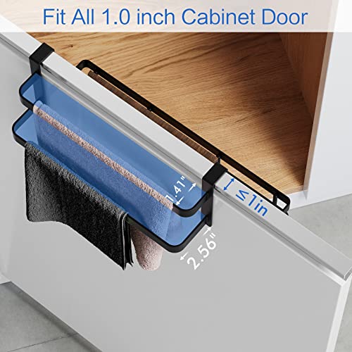 Livod Cabinet Door Organizer, Over The Cabinet Door Organizer With Double Towel Bars, Cutting Board Organizer With Towel Holder, Kitchen Cabinet Organier For Pantry, Baking Sheet, Plastic Wrap, Black #TOP4