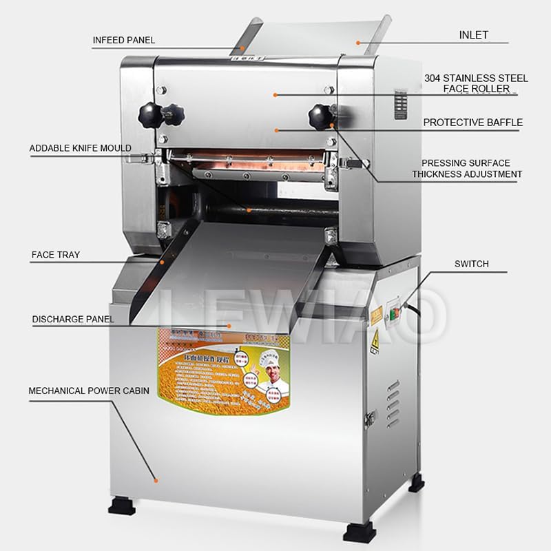 Dough Press Kneading Dumpling Skin Bakery Ramen House Restaurant Commercial Electric Noodle Machine
