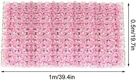 Artificial Ivy Hedge Screening Expanding Artificial Fence Screening with Flowers Artificial Flower Fence Trellis Fence Panels Garden Wall Privacy Fence Adornment for Wedding Yard Pink 50x100CM