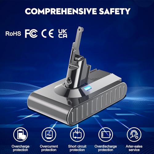 Image of Upgraded 21.6V 7000mAh Replacement for V8 Battery 215681 967834-05 Compatible with V8 SV10 Absolute /Animal /Motorhea /Fluffy Carbon Fiber SV10 Cord-Free Handheld Vacuum Li-ion,Filters