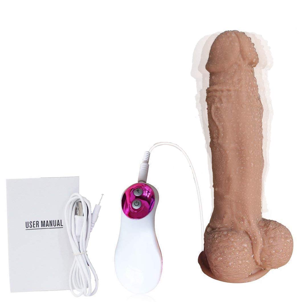 -24Cm Vibratóre Morbido Dǐldó Reale Di Silicone con Ventosa 𝗣Éne Realistico Vibratóri Sessuali 𝗣Er Donna King Cǒck