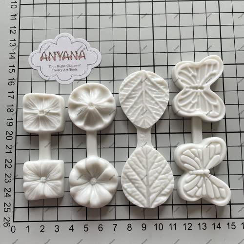 Anyana 3D butterfly sugarcraft silicone mold flower gumpaste cake decorating leaf veiner fondant cupcake decotions - Thumbnail 3