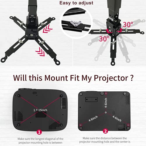 Tonalee MOUNT-001 Projector Mount Wall Or Ceiling Projection Mount Bracket thumb #2