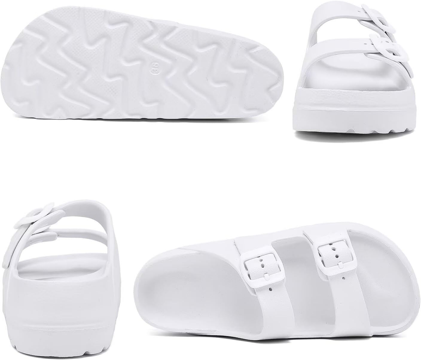 Haifago Women's Platform Sandals with Arch Support, Summer Beach Slides Adjustable Buckle Comfortable Lightweight EVA Slip on Slide - Image 4