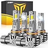 Upgraded 9005/HB3 9006/HB4 LED Bulbs Combo, 100000LM 900% Ultra-Bright, 70000HRS+ Lifespan, 1:1 Mini Size, Quick Install No Adapter Needed, Pack of 4