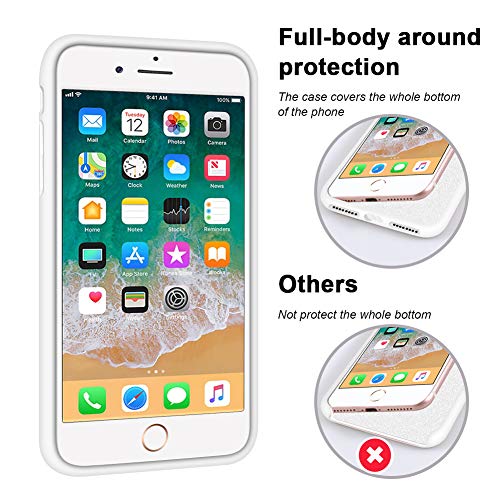 Iphone Se Case 2022/2020, Iphone 8 Case, Iphone 7 Case, Anuck Non-Slip Liquid Silicone Gel Rubber Bumper Phone Case Soft Microfiber Lining Hard Shockproof Protective Cases Cover 4.7", White #TOP5